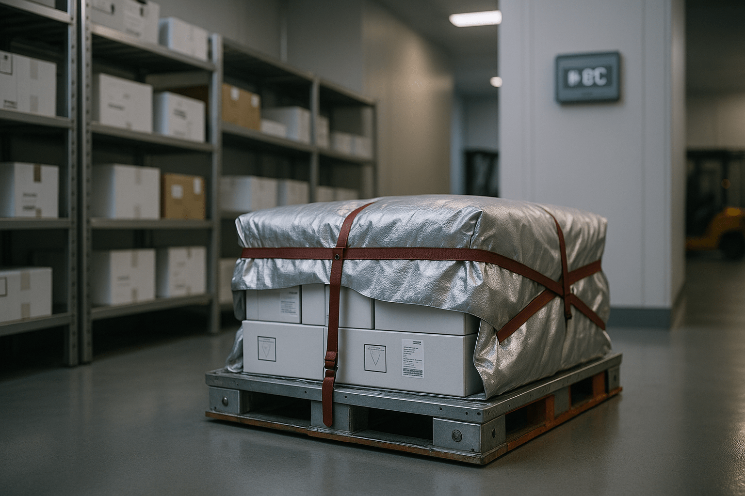 Aerospace logistics operations with aircraft engine close-up